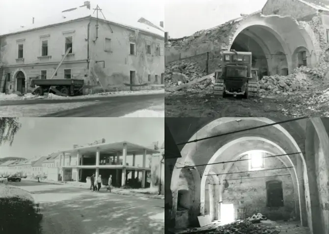 Fotografie z bourání starého pivovaru
